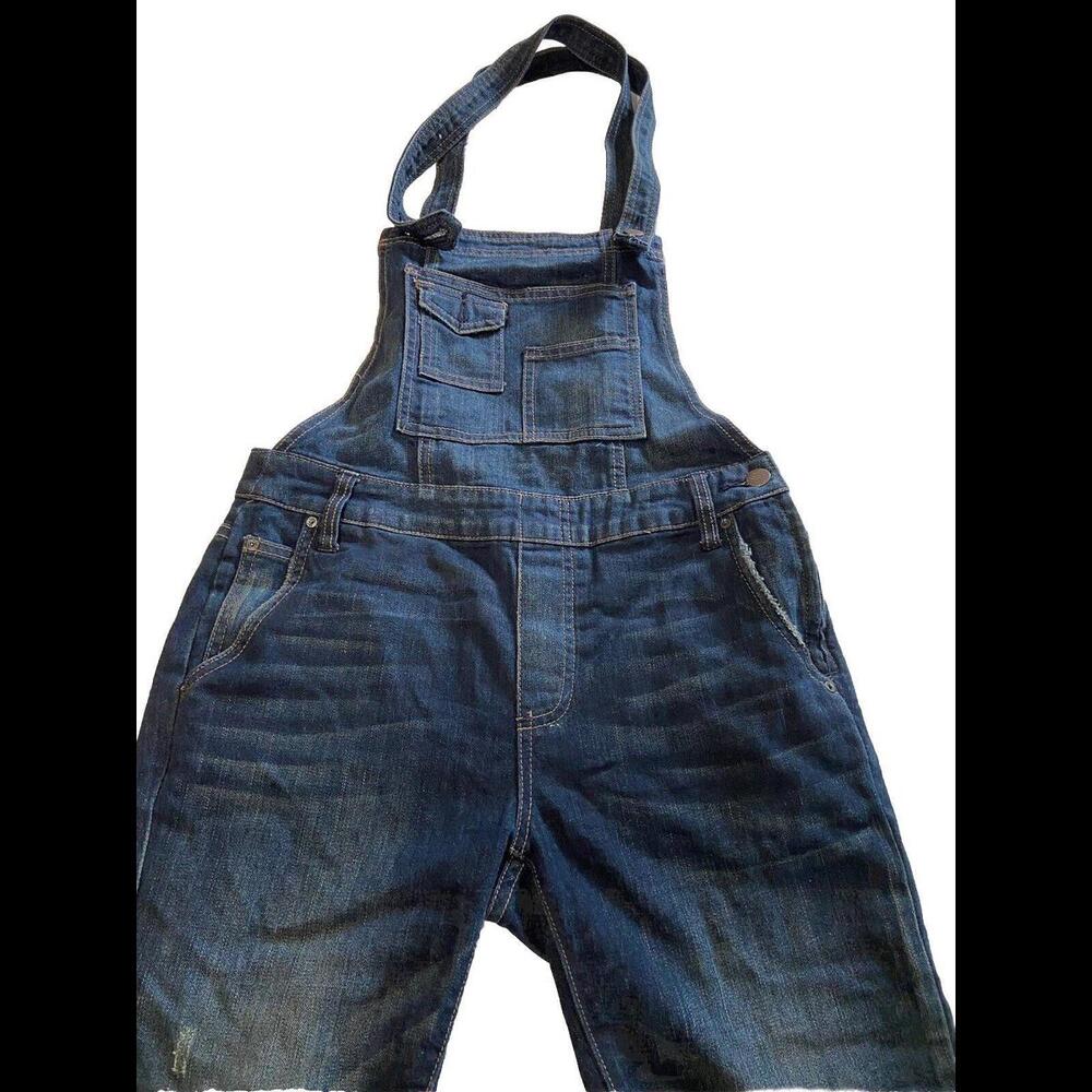 Womens FREE PEOPLE Denim Overalls Sz 27 - Picture 2 of 6